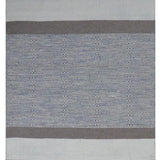 Tapis blanc et bleu en soie et laine – Tribal : vue d'ensemble du tapis