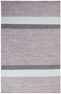 Vloerkleed roze en grijs van katoen en wol 170x240 – Tribal