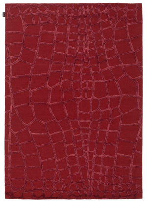 Harmony - Rood wollen en viscose vloerkleed - Moderne vloerkleden tegen outletprijzen - Bel-Deco