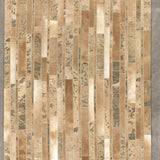 Alfombra marrón y beige de cuero – Starmo – vista completa de la alfombra