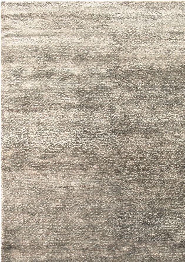 Tapis vintage beige et blanc en soie de bambou – Sena : vue d'ensemble du tapis