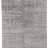 Tapis gris à poils ras en soie de bambou – Sievy : vue d'ensemble du tapis
