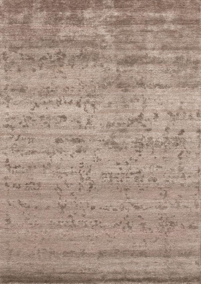 Alfombra marrón claro de pelo corto de seda de bambú – Sievy – vista completa de la alfombra