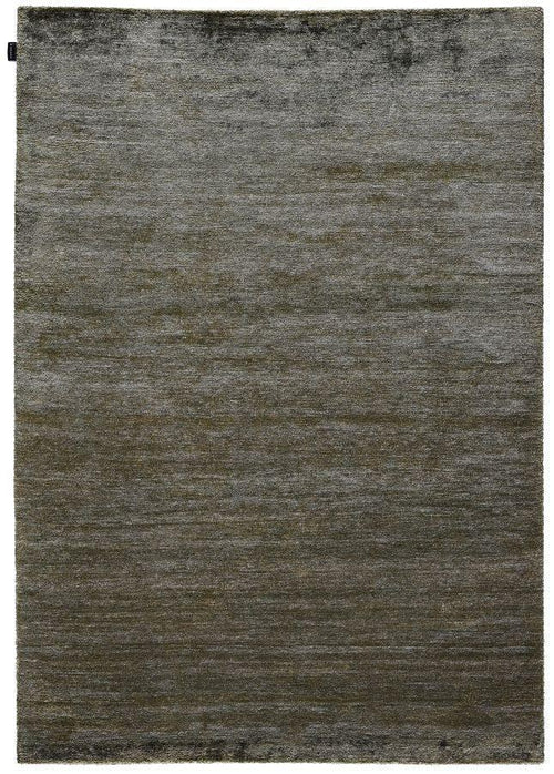 Tapis gris vert en soie de bambou – Sievy : vue d'ensemble du tapis