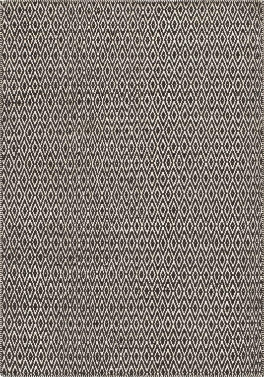 Black and White Wool Rug – Milhac – full view of the rug