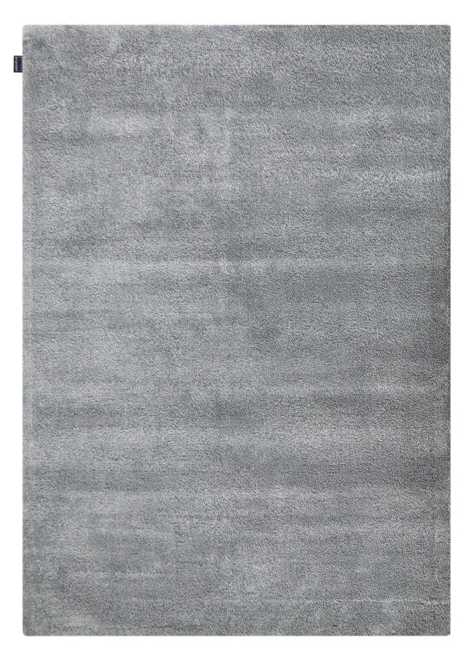 Tapis uni doux viscose gris