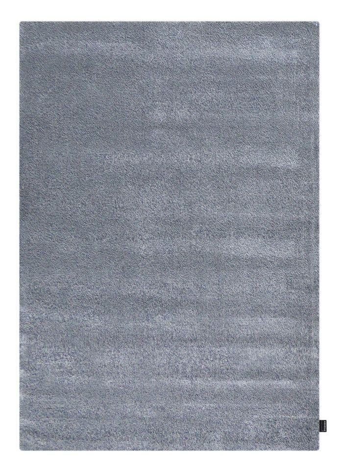 Teppich Weiß und Blau aus Viskose – Pixel – Gesamtansicht des Teppichs