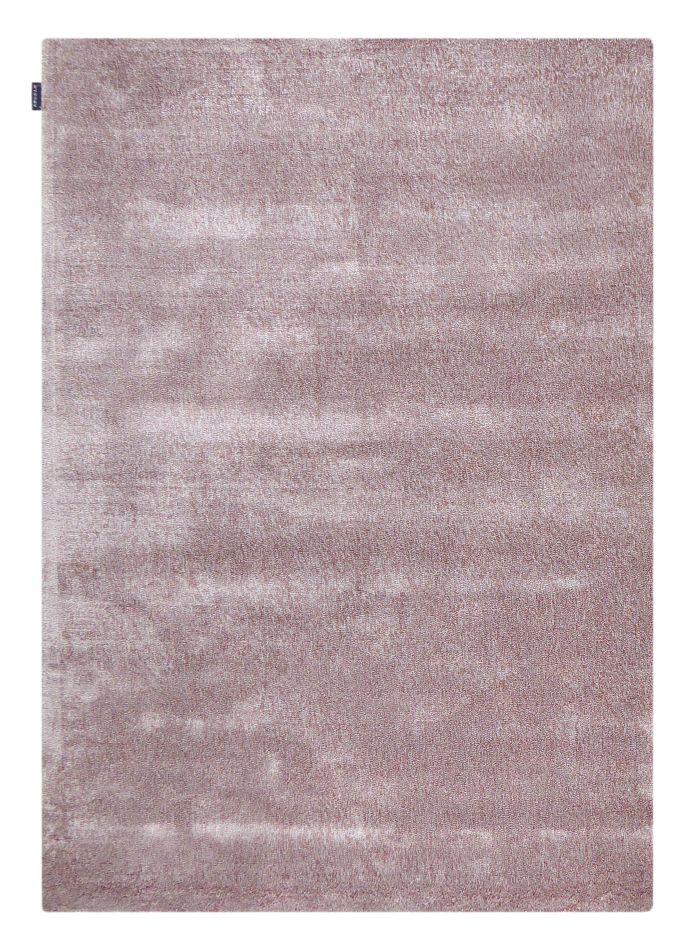 Tapis uni doux viscose rose