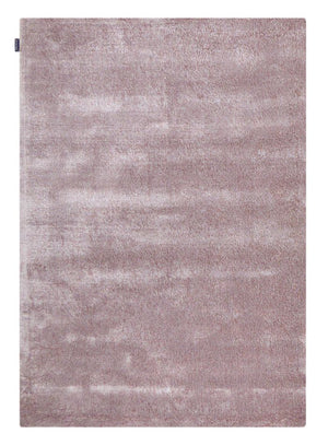 Tapis uni doux viscose rose
