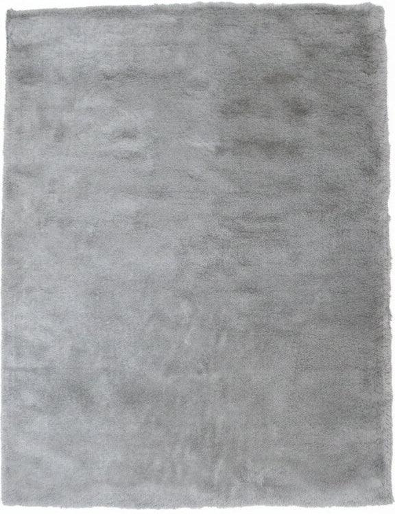 Teppich Grau Hochflor aus Viskose – Milano – Gesamtansicht des Teppichs