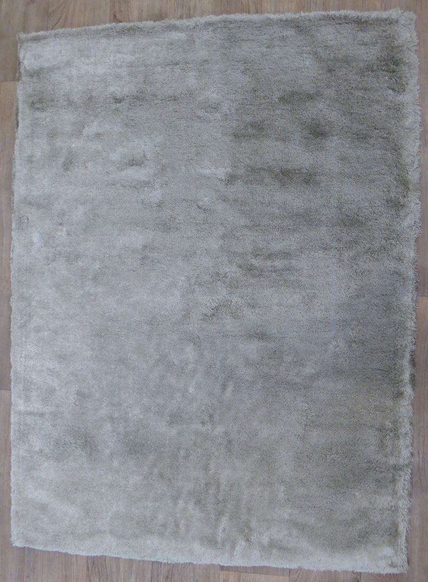 Tapis viscose doux poils longs uni gris