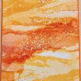 Tapis abstrait orange à poils ras en polyamide 140x200 – Fusion