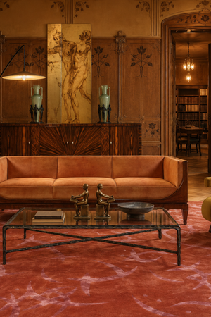Tapis à motifs Orange – Laine de Nouvelle-Zélande & Viscose – Arabesques de Luxe - Sydney (170x240)