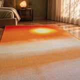 Orange Low Pile Rug 140x200 – Fusion Couché de soleil