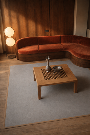 Tapis gris en laine de Nouvelle-Zélande
