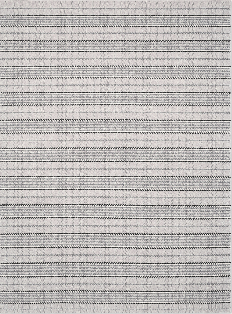 Vloerkleed grijs gestreept van wol – Tartan – volledig zicht op het vloerkleed