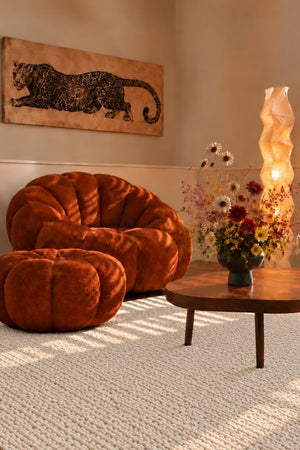 Tapis de couloir ou salon Blanc plat en Laine Naturelle - Wooly (70x.., 75x.., 80x.. et 83x..)