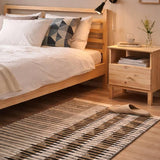 Teppich Beige und Schwarz aus Wolle – ADEPT, im Schlafzimmer