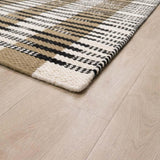 Teppich Beige und Schwarz aus Wolle – ADEPT – Detail der Kante