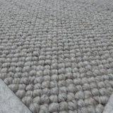 Vloerkleed grijs effen van wol – Wolly – detail van de weving (2)