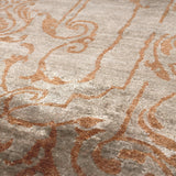Teppich Grau und Orange aus Bambusseide – Sievy – Detail der Webstruktur