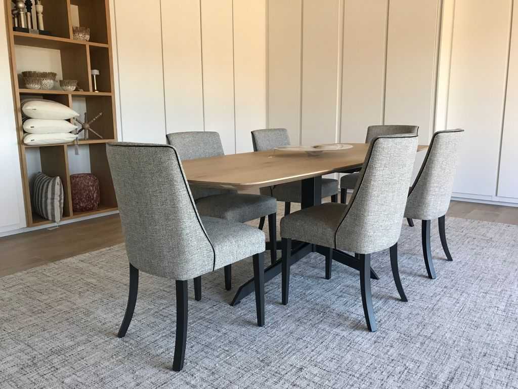 Tapis gris et orange tissé main - laine et viscose