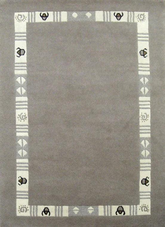 Grey Wool Rug – Senegal – full view of the rug