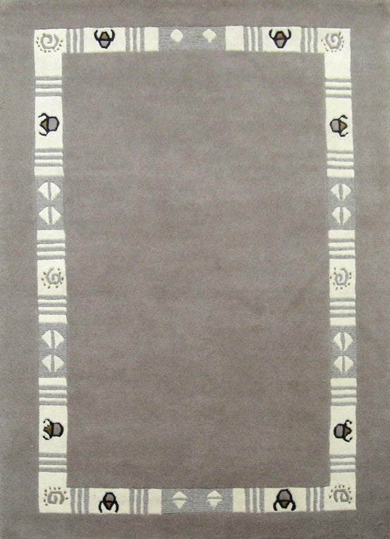Tapis à motifs gris 100% laine