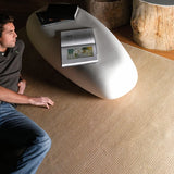 Ivory Wool and Viscose Rug – Safari, in a living room (2)