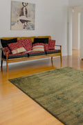 Teppich Grün Vintage aus Hanf und Seide 170x240 – Népal