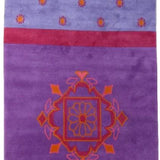 Alfombra violeta de pelo corto de lana – Kathmandu – vista completa de la alfombra