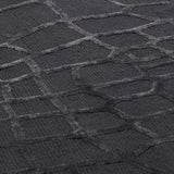 Teppich Schwarz Geometrisch aus Wolle und Viskose – Harmony – Detail der Webstruktur