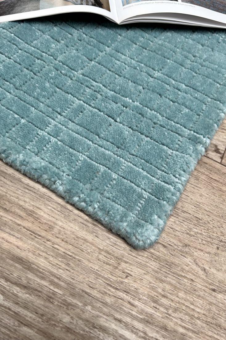 Tapis Mako Bleu – 100% PET Recyclé – Design Durable & Tissé Main - Tapis Contemporains à Prix Outlet - Bel-Deco