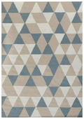 Alfombra bereber beige y azul de pelo corto de lana 160x230 – Hazara