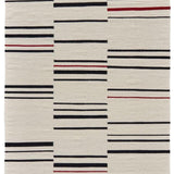 Alfombra bereber marfil, negro y rojo de lana – Hazara – vista completa de la alfombra