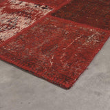 Vloerkleed rood vintage – Up Square – detail van de rand
