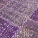 Vloerkleed paars van wol – Up Square – detail van de weving
