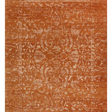 Orange Wool & Bamboo Silk Rug – Bidjar – full view of the rug