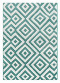 Tapis bleu et blanc en laine 120x170 – Eden