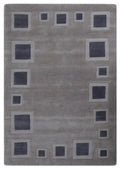Grey Geometric Wool Rug 160x230 – Elements