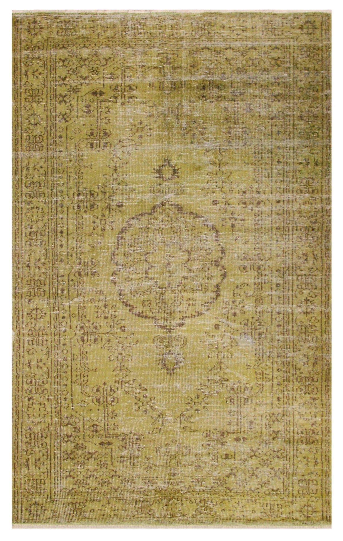 Teppich Grün Vintage aus Wolle – Up-Square – Gesamtansicht des Teppichs