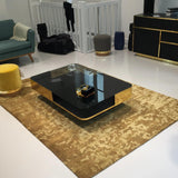 Teppich Gold aus Hanf und Seide – Népal, im Wohnzimmer