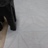 Vloerkleed grijs van wol – Eden – detail van de rand