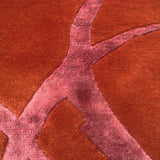 Tapis orange en laine et viscose – Sydney : détail du tissage
