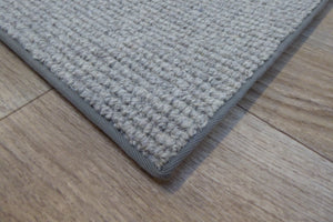Groot, effen grijs vloerkleed, 100% wol met keperbinding.