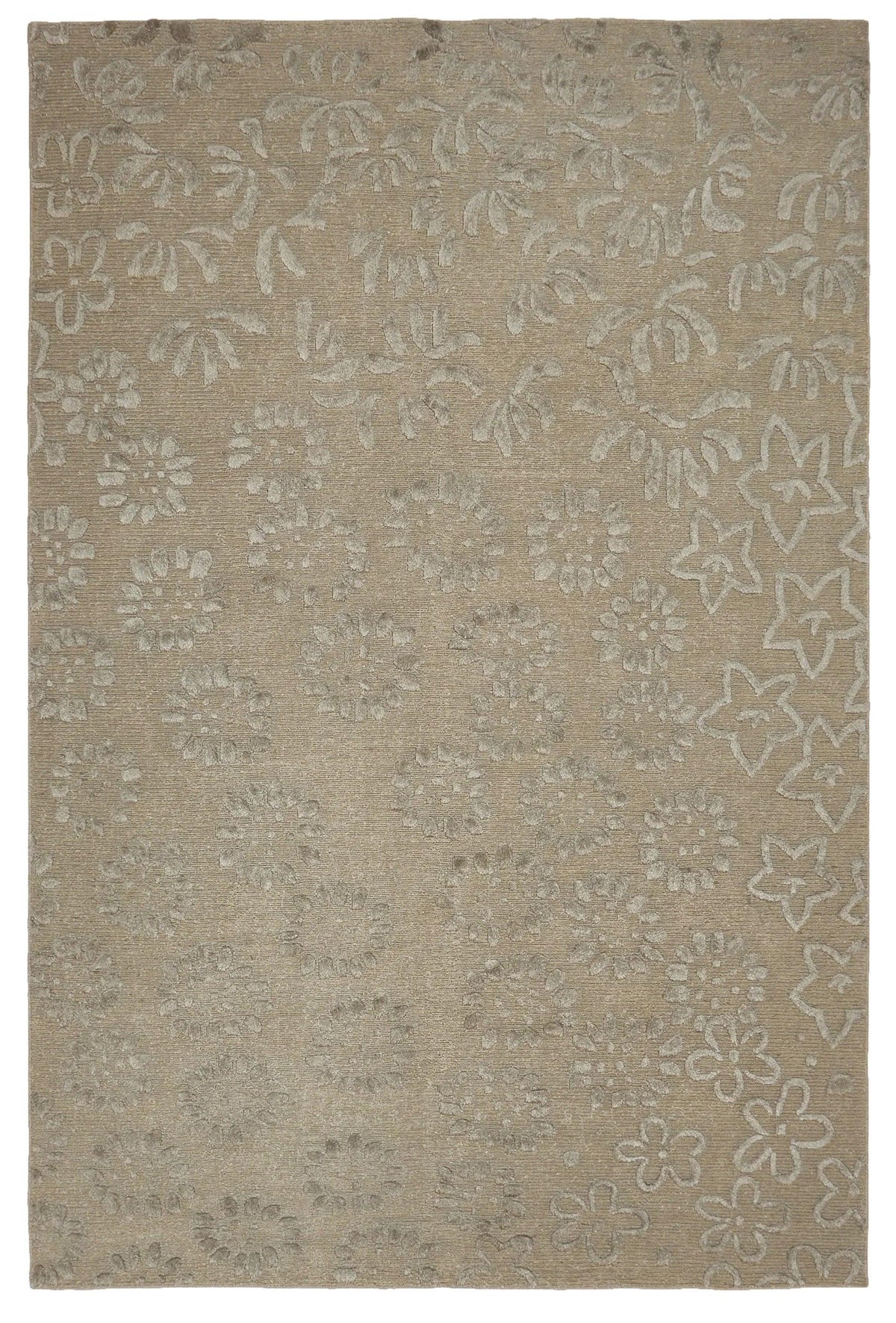 Tapis floral gris en lin – Legend : vue d'ensemble du tapis