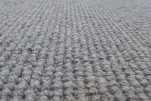 Groot, effen grijs vloerkleed, 100% wol met keperbinding.