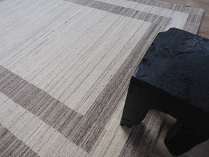Promotion élégant tapis bicolore 100% laine naturelle d'Inde
