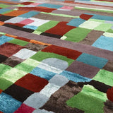 Vloerkleed meerkleurig van wol en viscose – Pacific – detail van de weving