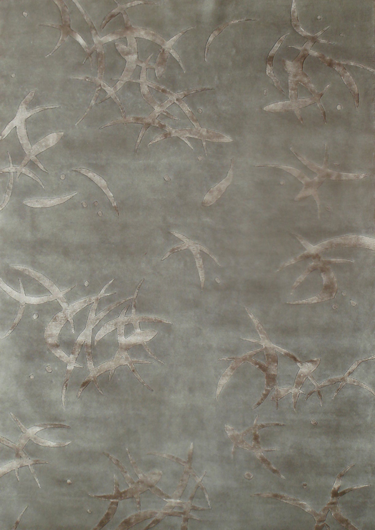 Promotion grand tapis à motif gris en laine de Nouvelle-Zélande et viscose